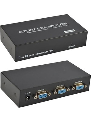 TKÇ VGA-2002 2 Port 200 Mhz 1920X1440 VGA Splıtter Dağıtıcı Ab