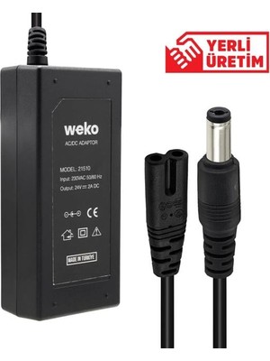 TKÇ Weko 24 Volt - 2 Amper Plastik Kasa Masaüstü Adaptör 5.5 x 2.5 Uç Ab