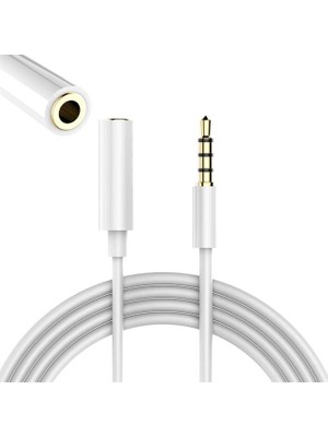 TKÇ PM-17603 3.5 mm Erkek/dişi 4 Boğumlu Aux Stereo Uzatma Kablosu 1 Metre Ab