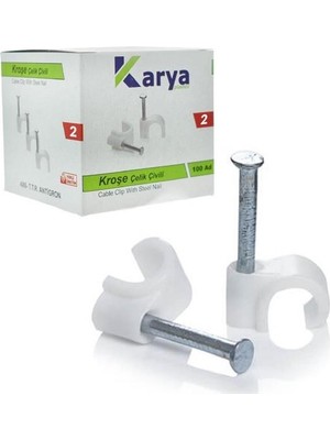 TKÇ Karya 2 Numara 6 mm Çelik Çivili Kroşe (100’LÜ Paket) Ab