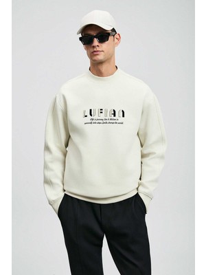Lufian Oracle Erkek Sweatshirt Kırık Beyaz