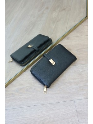 Moom Bag Gold Aksesuar Detaylı Cüzdan