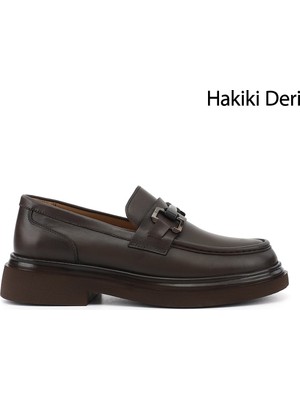 Gönderi(r) Erkek Kahve Antik  Hakiki Deri Loafer Ayakkabı