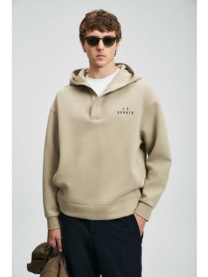 Lufian Road Erkek Sweatshirt Açık Bej