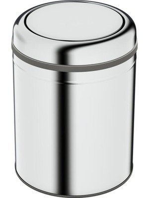 Aqua Bagno Basic Çöp Kovası - Sallanır Kapaklı 5 L, Parlak Krom Paslanmaz-35.99.57.04.01