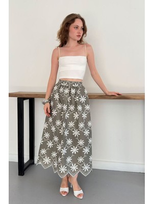 Very Moda Nakışlı Etek | D2914
