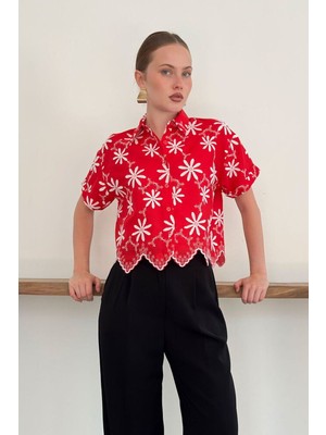 Very Moda Nakışlı Gömlek | D2858