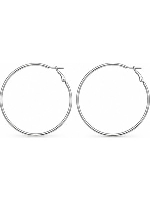 Nuva Atelier Büyük Ince Halka Silver Küpe
