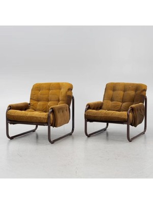 SCY Atlas Retro Lounge Tekli Koltuk Metal Ayaklı Yumuşak Oturum Berjer