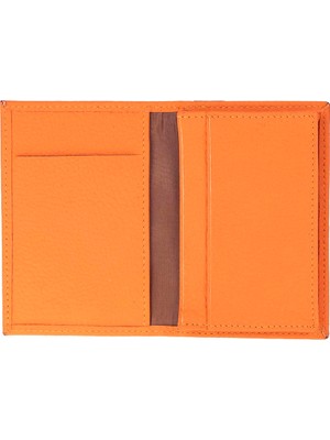 BloominBag Bloomcard Verta Burnt Orange Hakiki Deri Dikey Kartlık