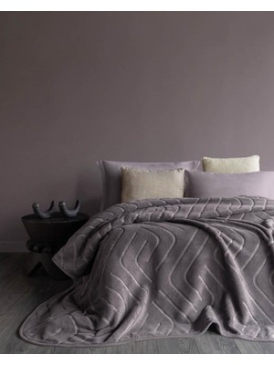 Apricitas Home Rıch Antrasit Çift Kişilik Embos Battaniye 220X240CM