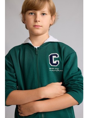 Defacto  Erkek Çocuk Sweat H9851A8/GN671 D.green