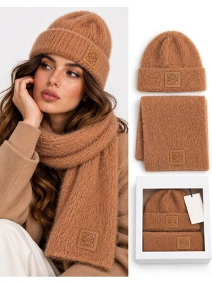 Loewe Kahverengi Atkı Bere Seti