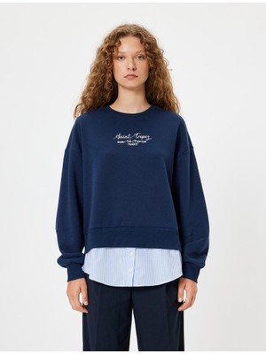 Koton Kadın Sweatshirt 7WAL10067IK Lacivert