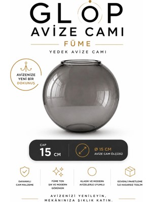 Lambadar Glop Füme Avize Camı Globe Cam E27 Yedek Parça ( Cam )