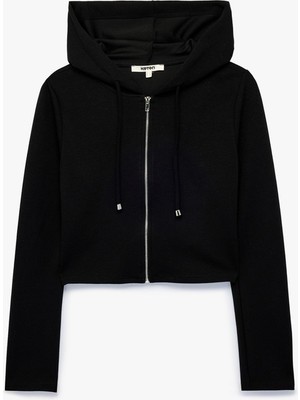 Koton Kadın Sweatshirt 7WAK30050EK Siyah