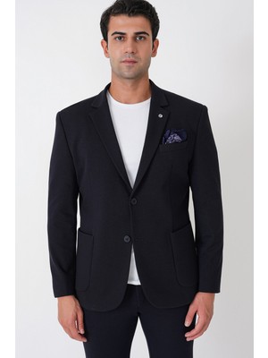 Efor Slim Fit Torba Cep Esnek Tencel Kumaş Lacivert Ceket C 751