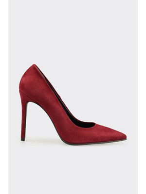 Elle Bordo Deri Kadın Stiletto