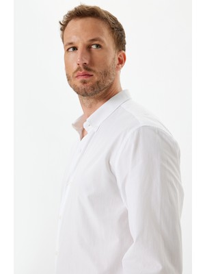Koton Slim Fit Gömlek Uzun Kollu Pamuklu