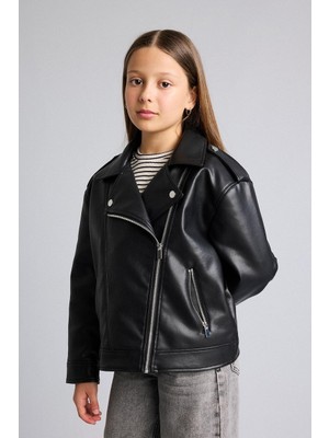 Defacto  Kız Çocuk Deri Mont ve Ceket C4976A8/BK27 Black