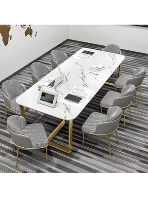 TPL4876 Modern Dikdörtgen Çalışma Masası Mdf Üstlü Metal H Ayaklı