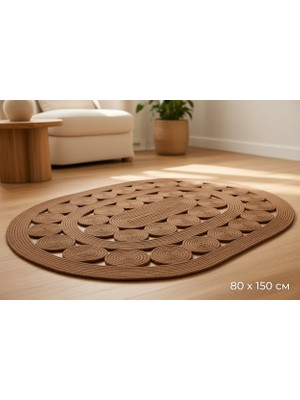 Nakkaş Home 80 x 150 Oval Dekoratif Jüt Halı Kilim 80 x 150 cm