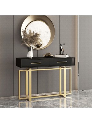 Drs-06 Dikdörtgen Konsol Masa Mdf Metal Ayaklı