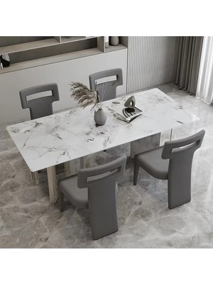 Ymk-02 Modern Dikdörtgen Yemek Masası Mdf Metal Ayaklı