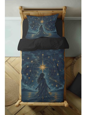Luvis Store Arcana Collection: The Star Yıldız Kartı Desenli Tek Kişilik Nevresim Takımı - Çarşafsız