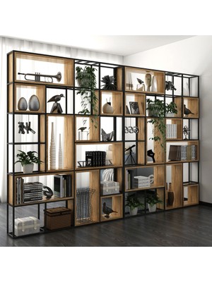KC-0233 Renkli Metal Dosyalama Kitaplığı, 6 Raflı, Açık Arka, 320X30X240CM