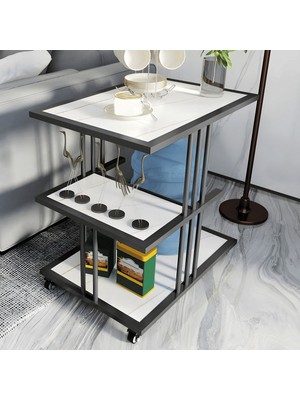 ZGN70379 Modern Metal Tekerlekli Yan Sehpa