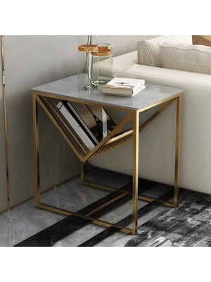 ZGN36757 Modern Mdf Çerçeveli Dikdörtgen Yan Sehpa