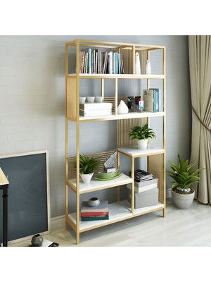 KC-0226 Antik Kitaplık Metal Kitap Rafı Mdf