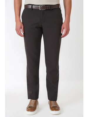 Efor Comfort Fit Yan Cepli Esnek Pamuklu Kahverengi Pantolon P 1234