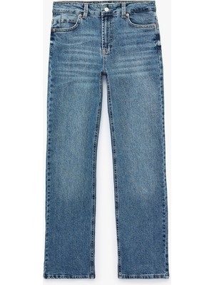 Koton Kadın Jean Pantolon 7WAL40287MD Koyu Indigo