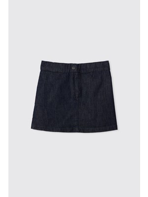 Panço Kız Bebek Nakışlı Denim Etek