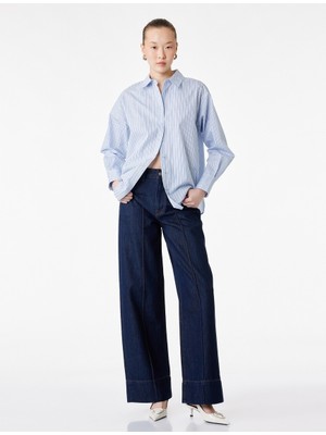 Koton Kadın Jean Pantolon 6SAL40123MD Koyu Indigo