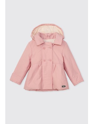Panço Kız Bebek Kapüşonlu Pembe Yağmurluk
