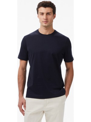 Tommy Hilfiger Mercerised Cotton Erkek Mavi T-Shirt