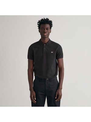 Gant Erkek Siyah Slim Fit Polo