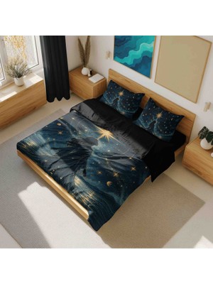 Luvis Store Arcana Collection: The Star Yıldız Kartı Desenli Çift Kişilik Hibrit Nevresim Takımı - Çarşafsız