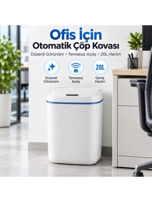 Alfa Brand Ofis Için 20L Otomatik Sensörlü Temassız Çöp Kovası