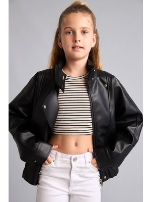 Defacto  Kız Çocuk Mont G9347A8/BK27 Black