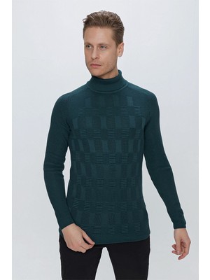 Efor TR 852 Slim Fit Zümrüt Yeşil Klasik Triko