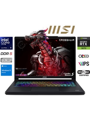 MSI Msı Crosshaır 16 Max Hx Intel Core Ultra 9 275HX 24GB 1tb SSD Rtx 5070 W11 Home 16" E2WGXK-043TR Taşınabilir Bilgisayar Prestij