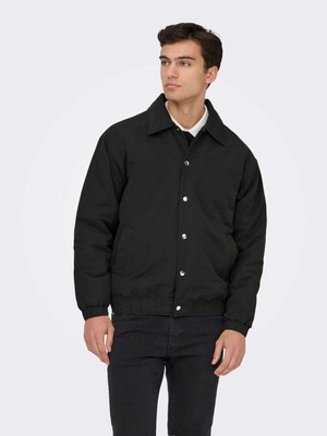 Only & Sons Onsbratt Life Erkek Regular Fit Dolgulu Ceket Siyah