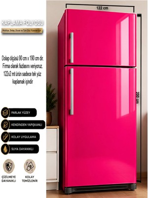 Wink Fol Buzdolabı Kaplama Folyosu Renkli | Kolay Yapışan Su Geçirmez Dekoratif Sticker 122X200