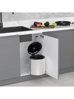Elovias Starax 40 Cm Paslanmaz Çöp Kovası 10 Litre (S-2251-SS)