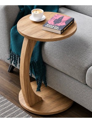 Modura Home Tekerlekli C Sehpa Yan Sehpa Zigon Sehpa ahsap Servis Sehpası