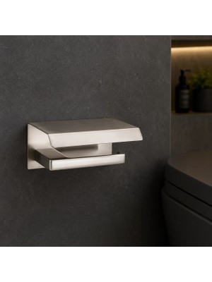 Elovias System Flat Kapaklı Tuvalet Kağıtlığı Saten Renk (BA1019 011 NBM)